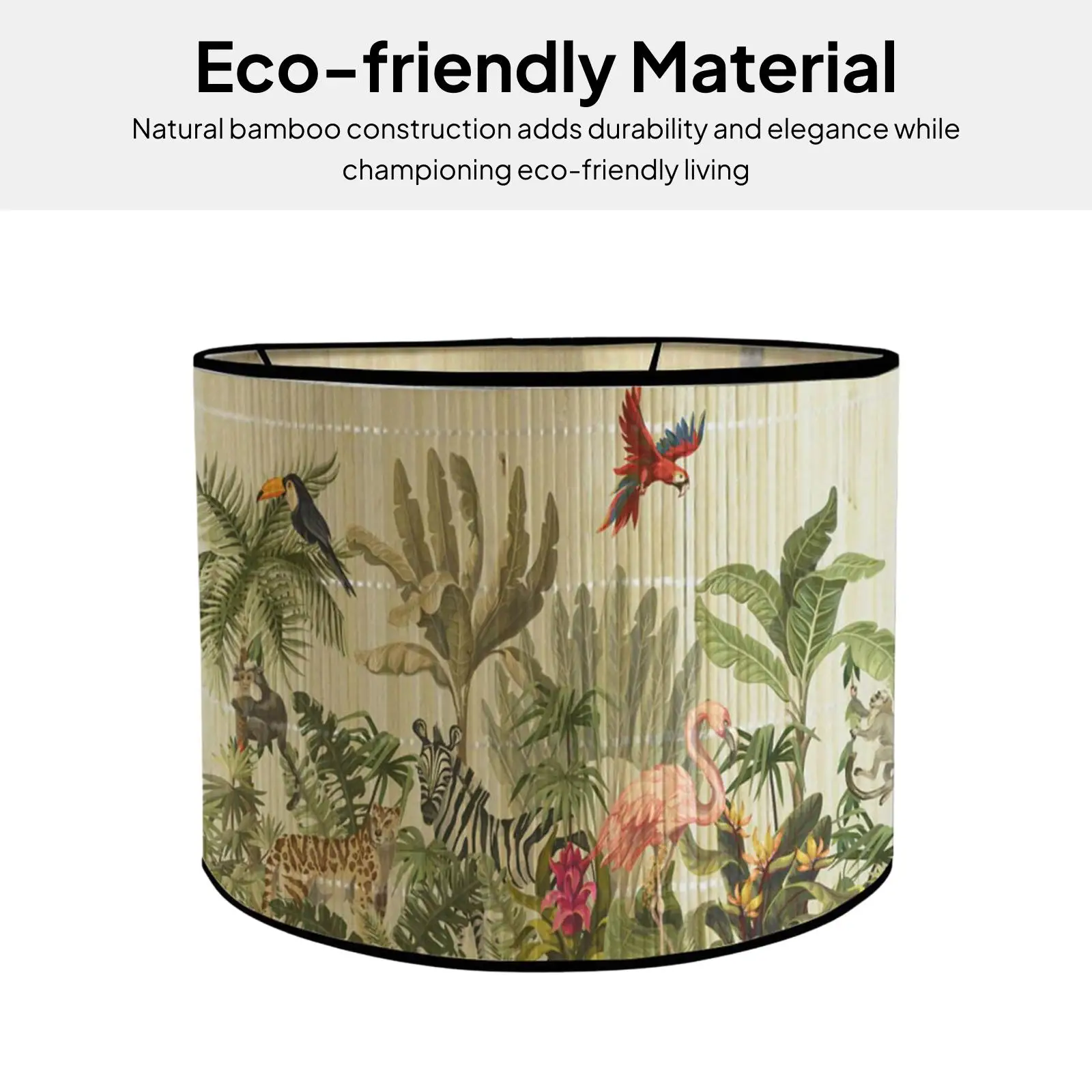 Vintage Farmhouse Bamboo Drum Lamp Cover Handmade Lampshade for Floor Lamp Table Lamp E27 Lighting Decoration
