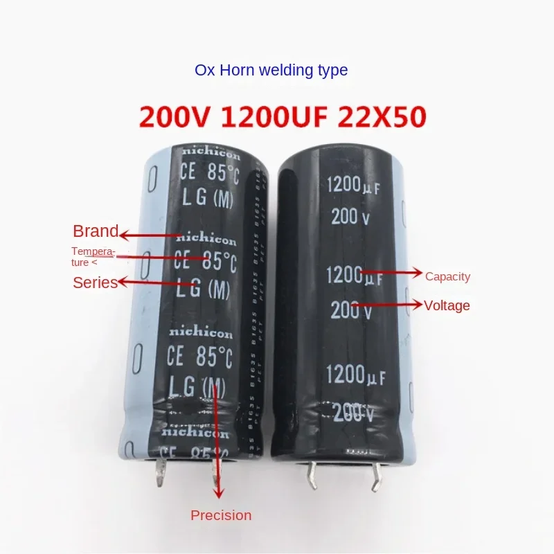 DIXSG （1pcs0）200V1200UF High Quality Fixed Capacitor Nichicon Aluminum Electrolytic Capacitor 1200UF 200V 22X50mm