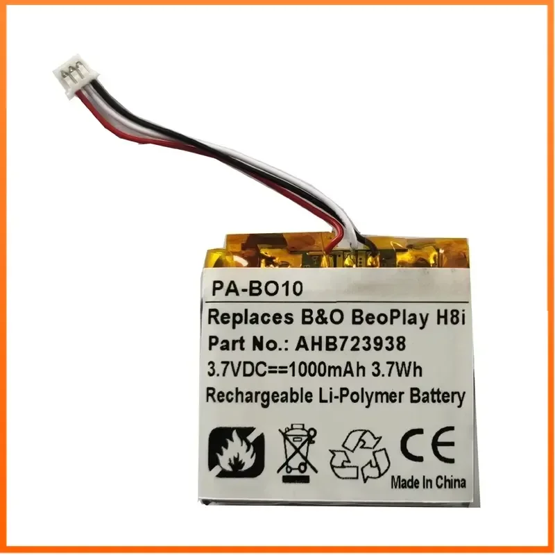 3.7V 1100mAh PA-BO10 Battery For Bang&Olufsen BeoPlay H8i Portal HX Bluetooth Headset Compatible AHB723938 AHB723938PCT