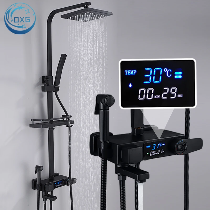 

OXG Thermostatic Digital Display Shower Faucet Set Shower Mxer Crane Shower Bath Faucet Bathtub Shower Mixer Taps Bidet Faucet
