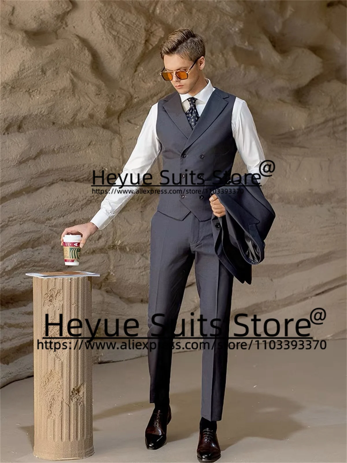 High-End-Hochzeit formelle Männer Anzüge Slim Fit Peak Revers Bräutigam schöne Smoking 3 Stück Sets Business männliche Blazer Kostüm homme