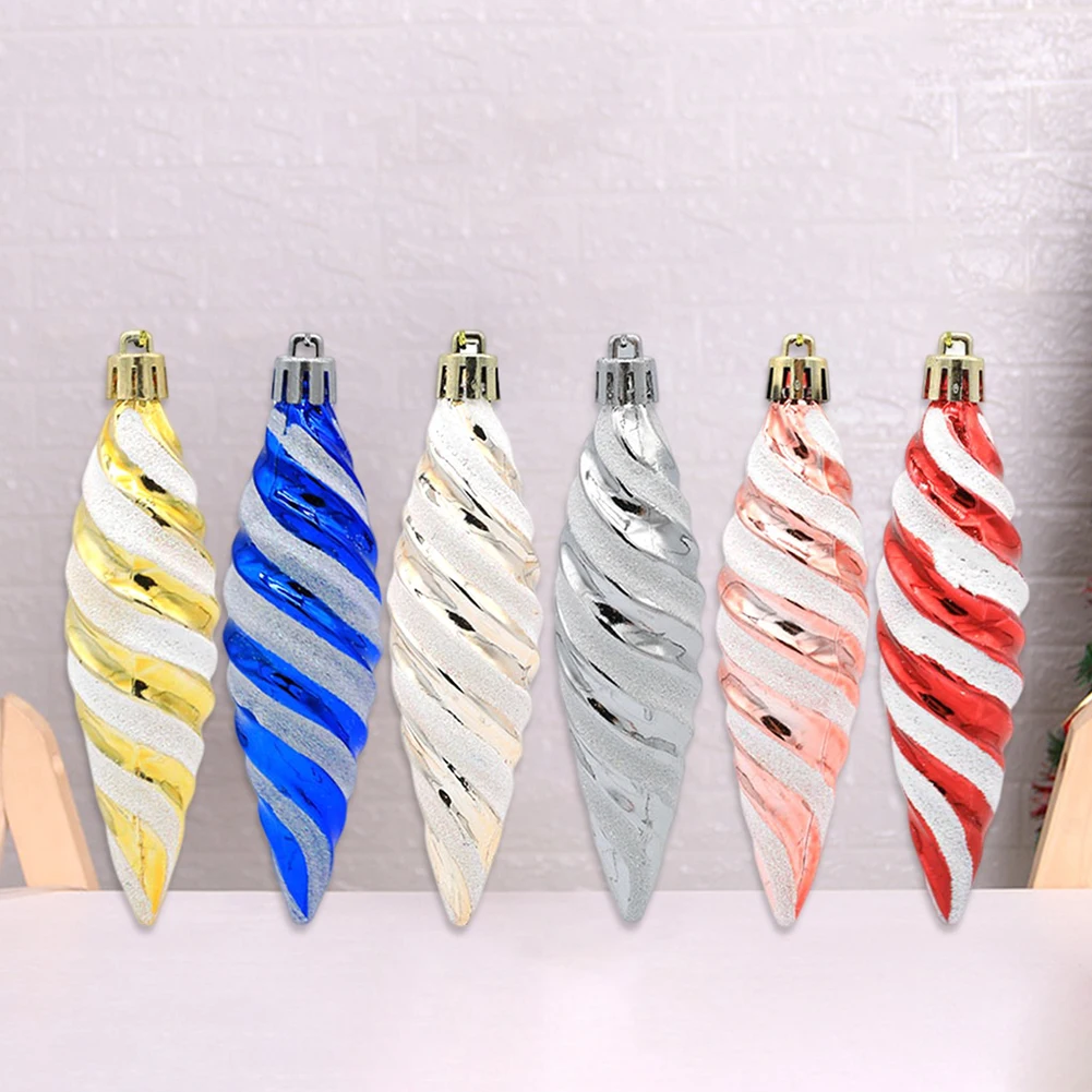 Christmas Spiral Ball Decorations Christmas Tree Hanging Pendant For Family Merry Party Wedding Ornaments Materials 3cmX11cm