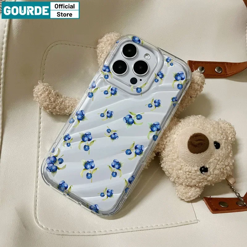 Gourde Funny Cute Case Cherry Blueberries Pattern Phone Case for Iphone 15 14 12 13 11 Pro Max IP 7 8 Plus Iphon X XS XR Xs Max