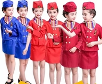 Party Kids Aviation Uniform Cosplay Costume Pilot Stewardess Captain Plane Man and Woman Kid Flight Attendant Cosplay Costume