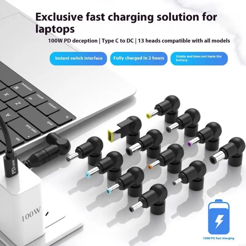 K3NB 13 in 1 Universal Charging Cable PD100W Fast Type C To 3Pin Connectors For Multiple Devices TPE Line