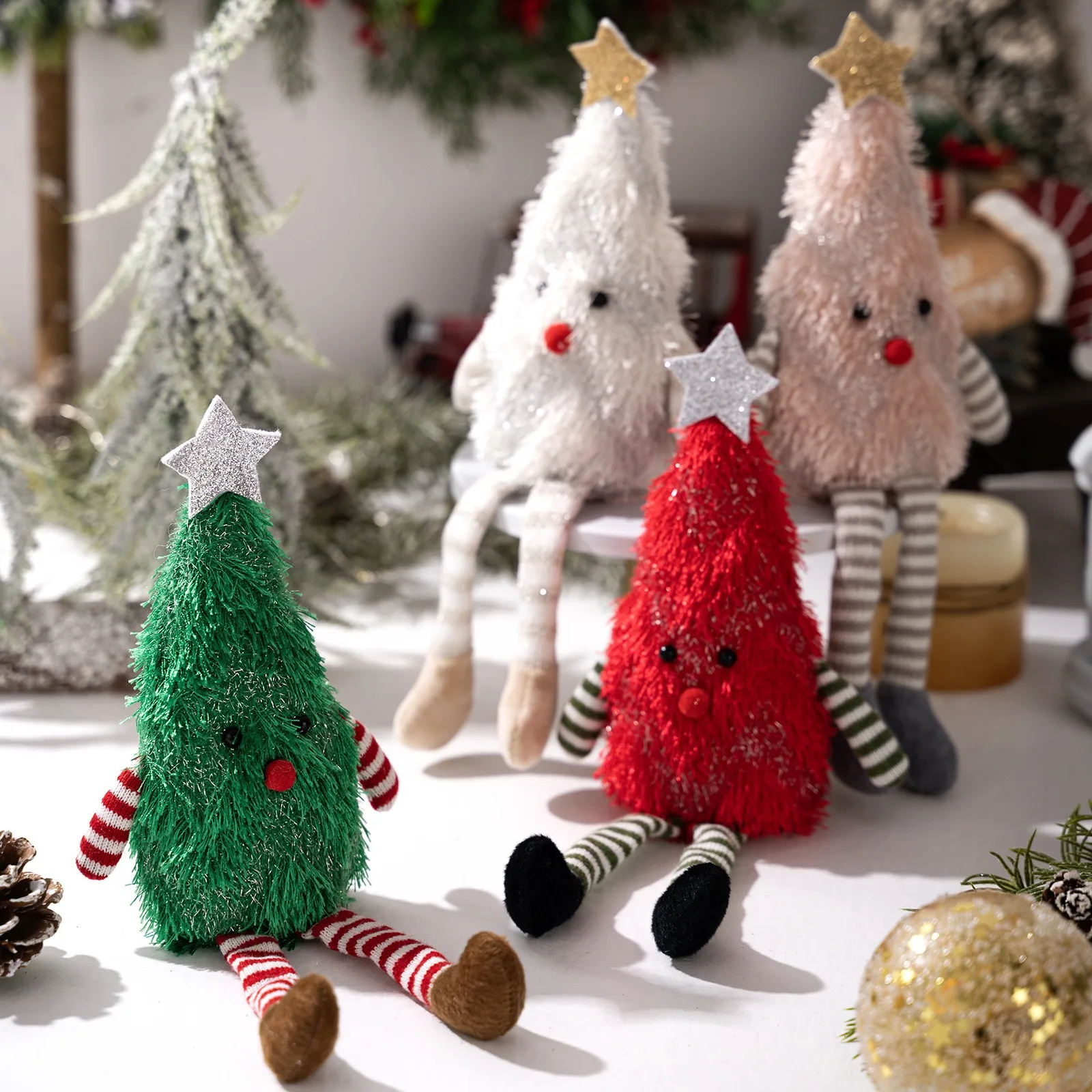

Lovely Colorful Christmas Tree Plush Doll Xmas Gift Ornaments Noel 2025 Merry Christmas Decor Natal Feliz Navidad Tree Doll