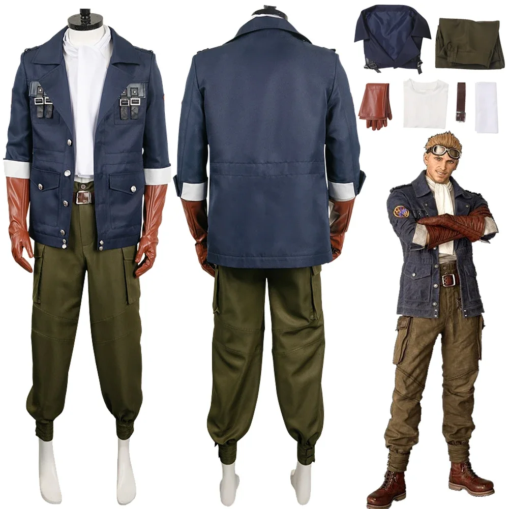 

Game Final Fantasy Cosplay Cid Costume Highwind Outfits Boys Men Adult Halloween Carnival Party Disguise Roleplay Suit