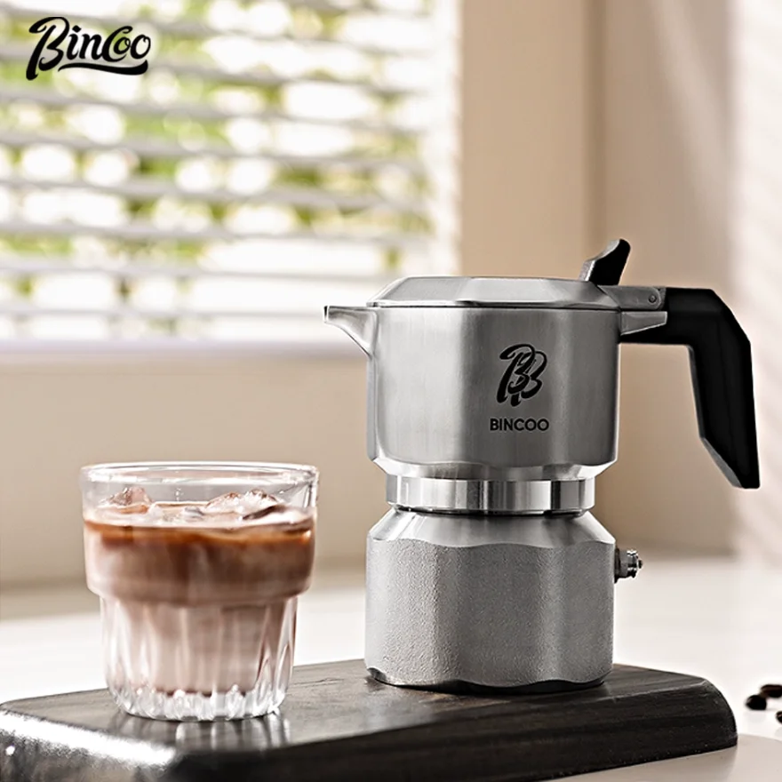 

Bincoo трехклапанный кофейник для мока из нержавеющей стали, модернизированный кофейник для мокко, бытовой итальянский кофейник для эспрессо, аксессуары для бариста