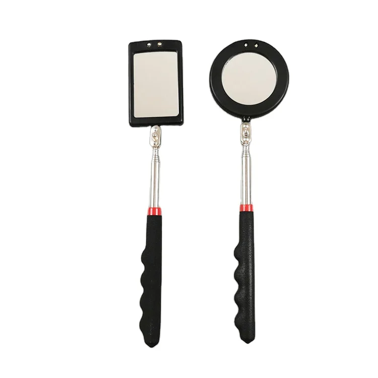 Portable Car Inspection Mirror With LED Light Telescopic Rod 360 Degree Rotating Mechanical Inspection Mirror