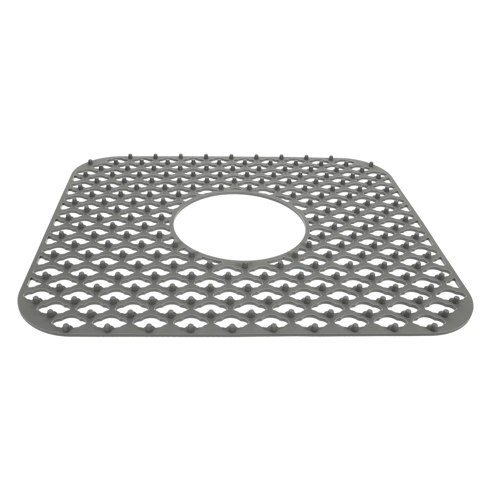 Non-Slip Silicone Kitchen Sink Mat Hollow Draining Cushion High Temp Resistant for Oven Tableware Protection Air Circulation