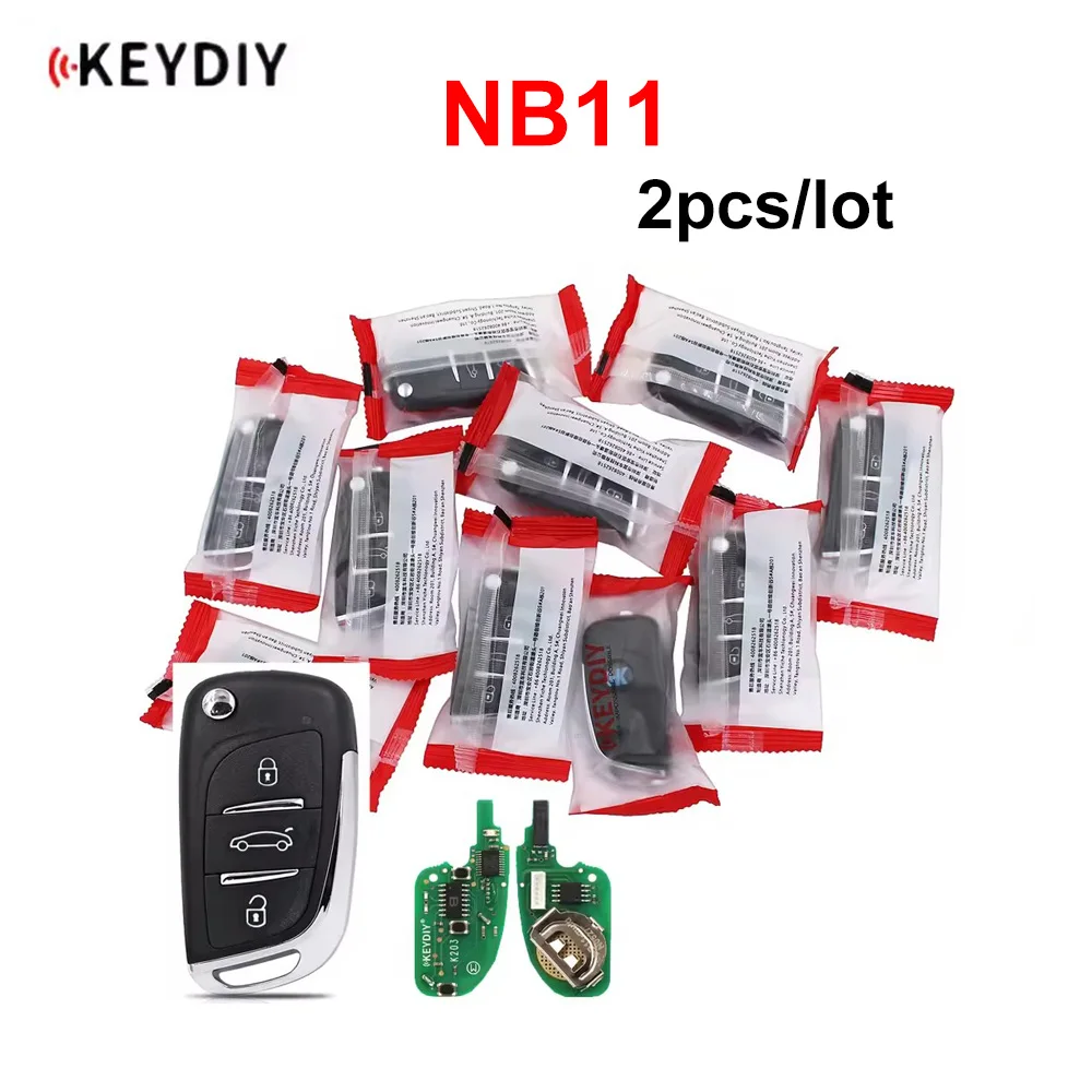 

2 шт./лот, пульт дистанционного управления KEYDIY серии NB, модель NB11 для KD900 KD-X2, 3-кнопочный автомобильный ключ NB11-3 с мультичипом для Peugeot/Citroen/Honda