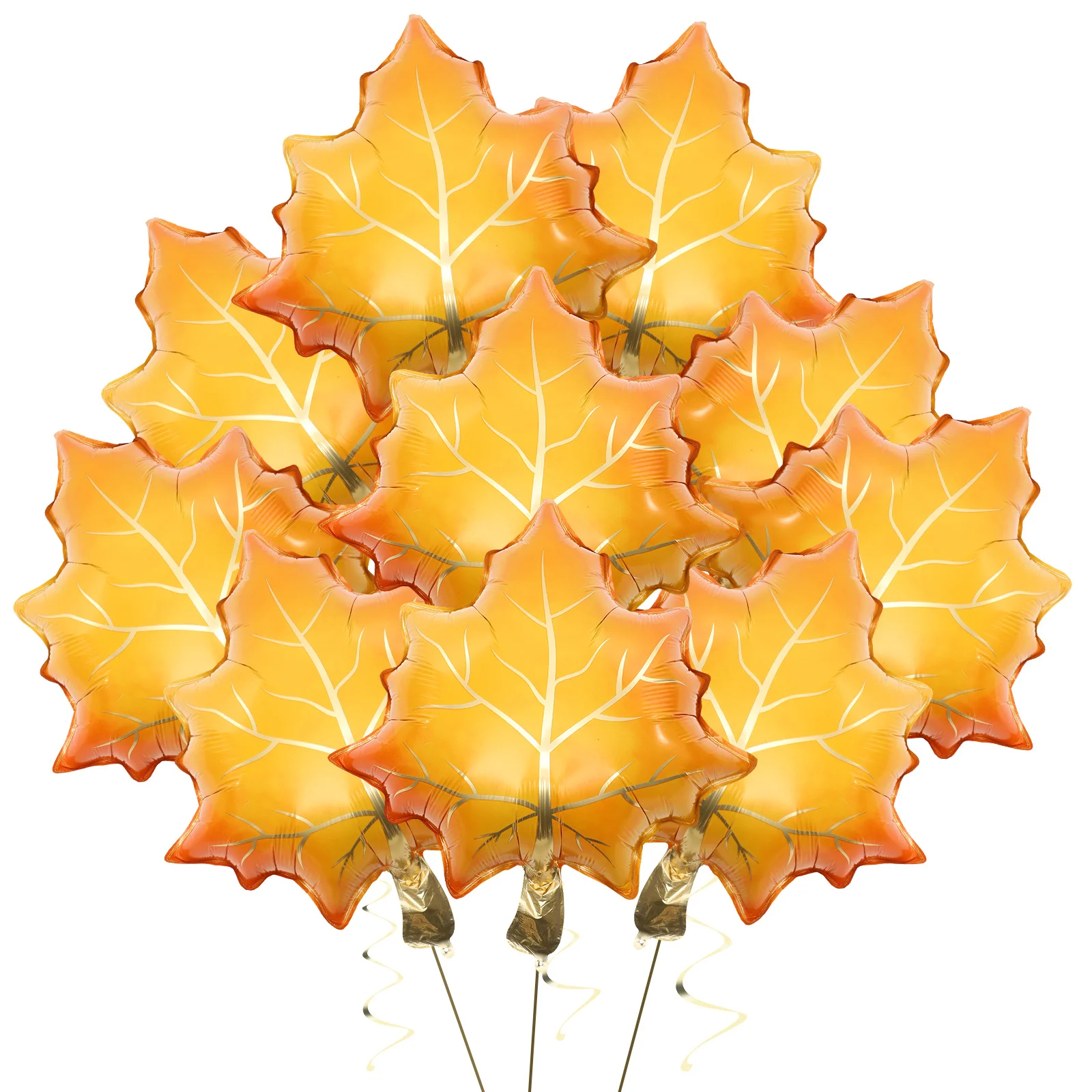

10Pcs Thanksgiving Maple Leaf Foil Balloons Party Decorations Fall Balloon Props Autumn Celebration Decor Thanksgiving Balloon