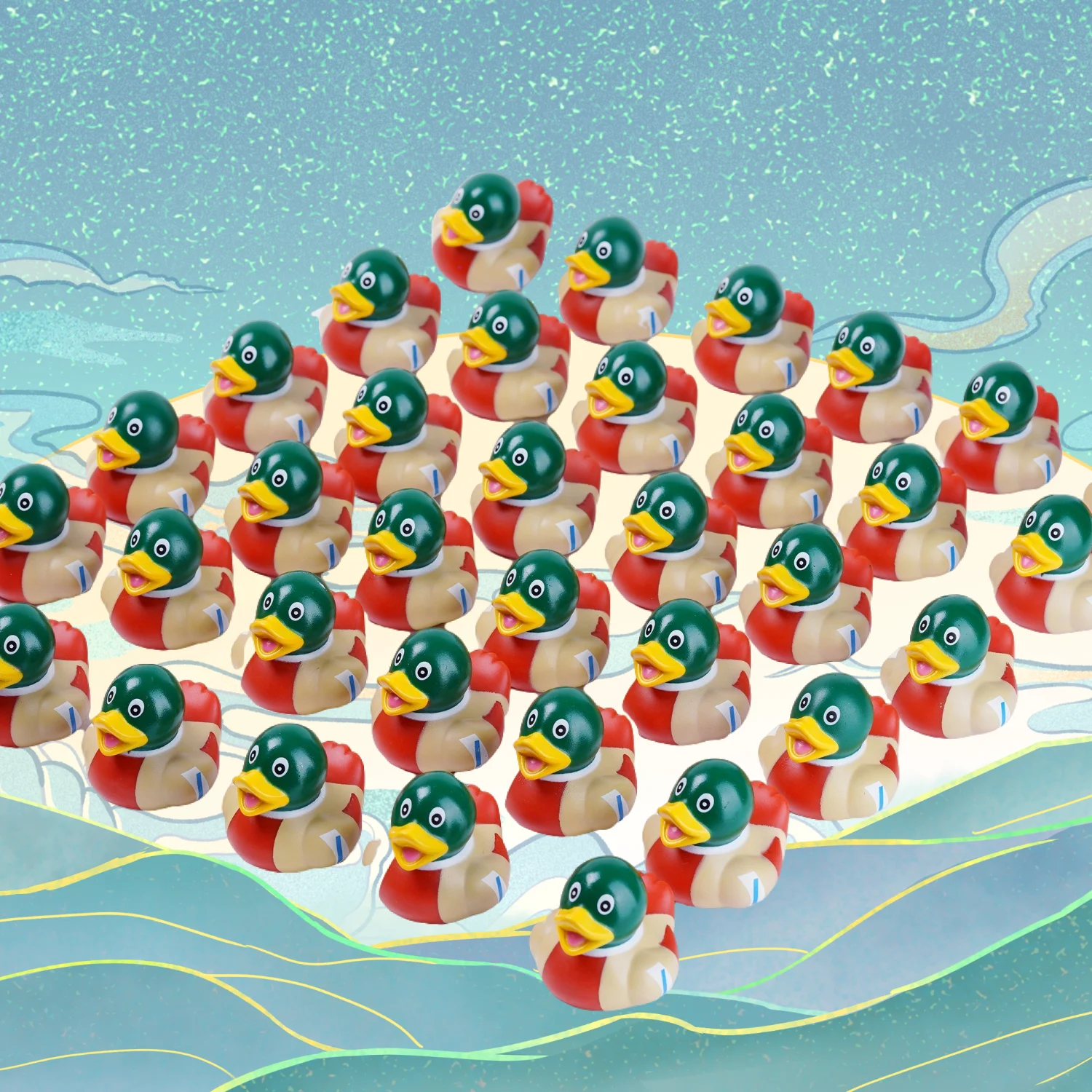 36pcs Mallard Rubber Duckies - Rubber Duck Badspeelgoed en Auto Decor Eenden Desktop Decoratie