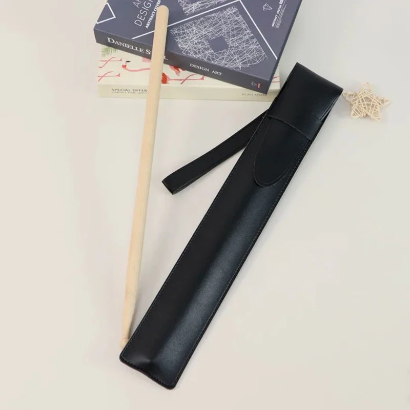 10pcs PU Leather Drumstick Bag Musical Instruments Wood Drum Sticks Protective Sleeve Case Holder 40.5*6.6CM