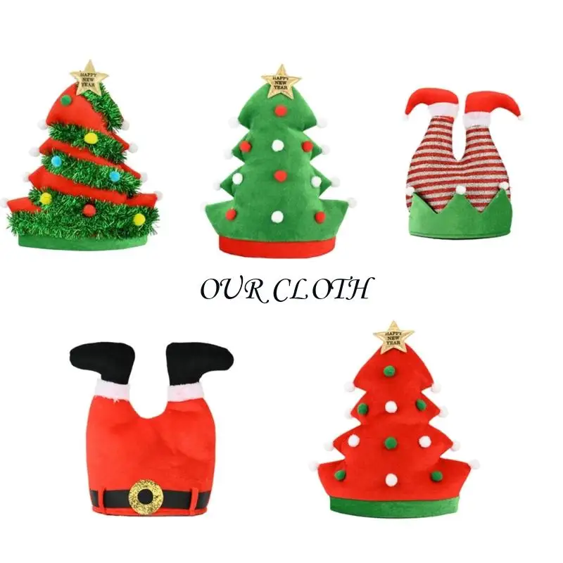 Christmas Tree Hat Soft Nonwoven Fabric Headwear MultiPurpose Head Decoration For Holiday Parties Festival Photo Props Y1AC