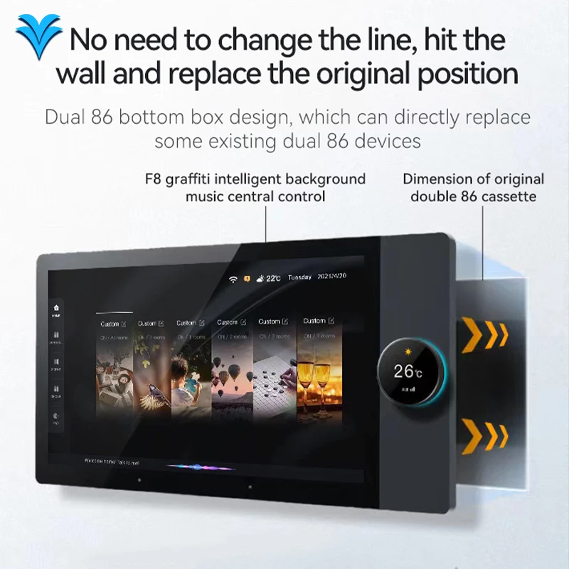 2024 Tuya Smart Home Zigbee Gateway Wifi Zigbee Smart Control Panel 8 Zoll Multifunktions-Musik Wand Touchscreen Tuya Center