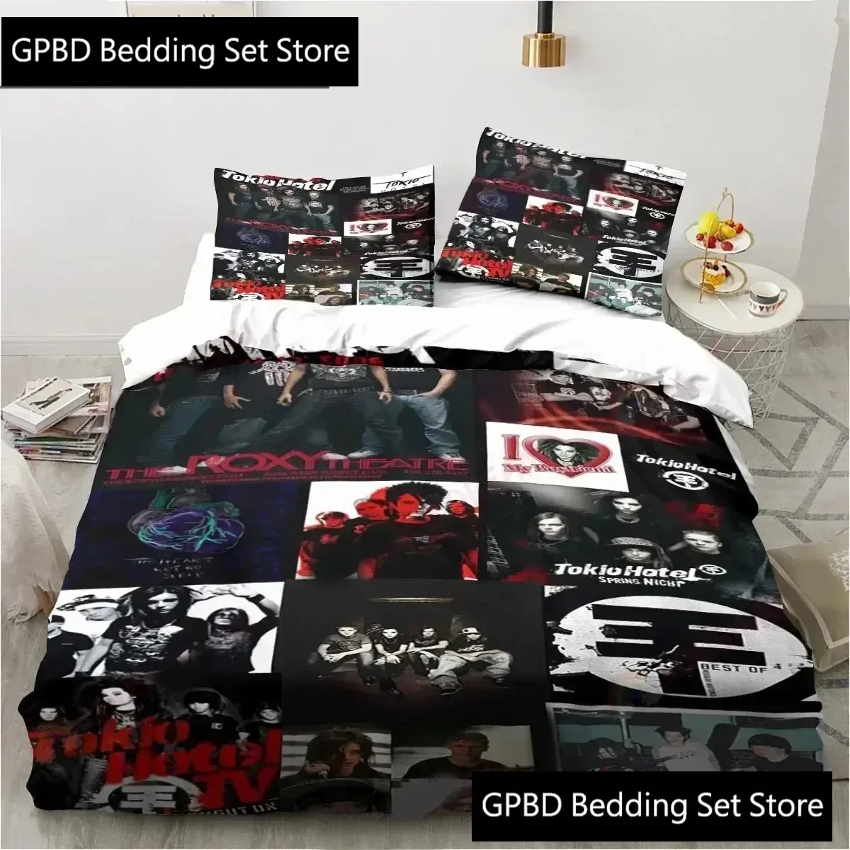 3D Print Tokio Hotel Bedding Set Boys Girls Twin Queen King Size Duvet Cover Pillowcase Bed boys Adult Home Textileextile