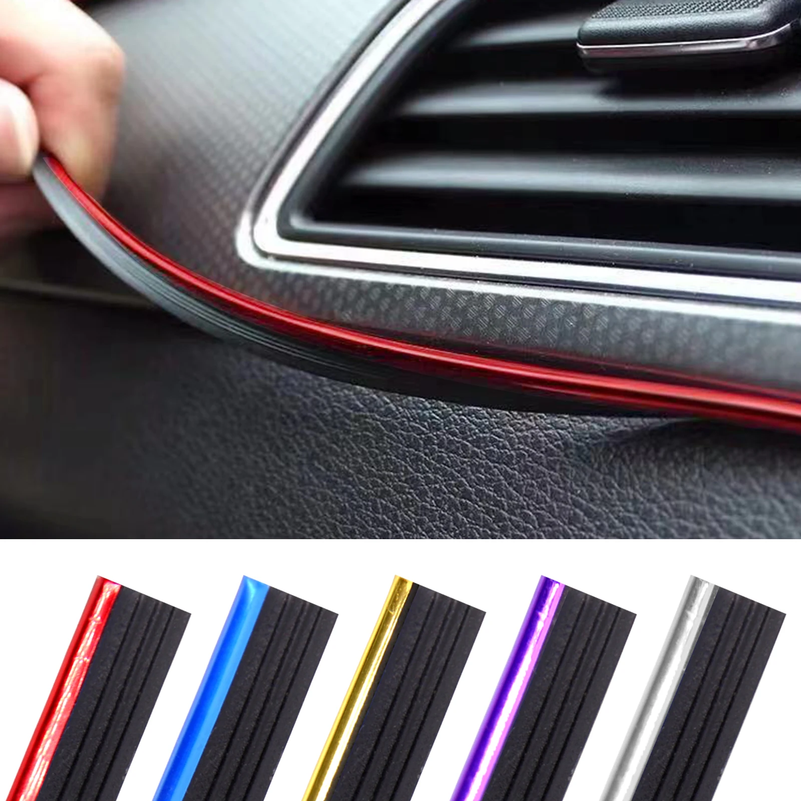 5M Car Moulding Interior Central Control Decoration Strip Trim For Skoda Octavia Kamiq Scala Kodiaq Roomster Karoq Accessories