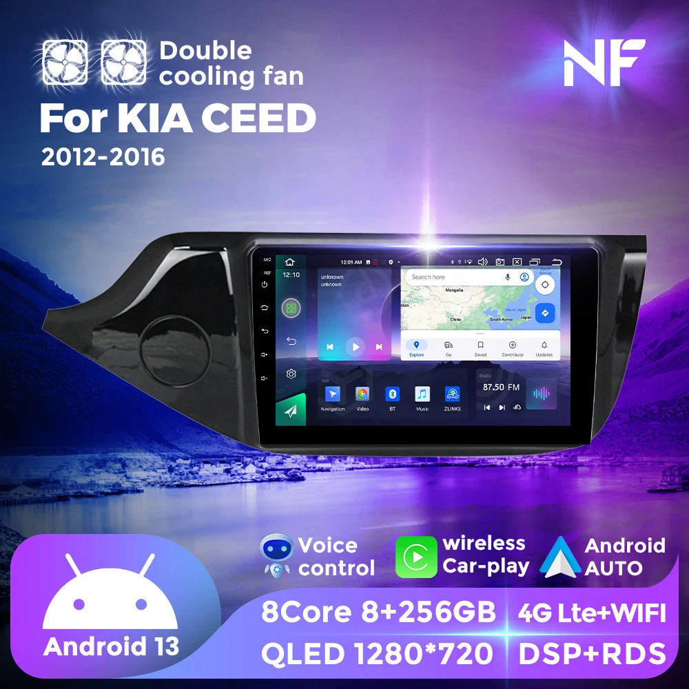 

NF Dual Cooling Fan Android All in One For Kia Ceed Cee'd 2 JD 2012 - 2018 Car Radio Multimedia Player GPS For Wireless Carplay