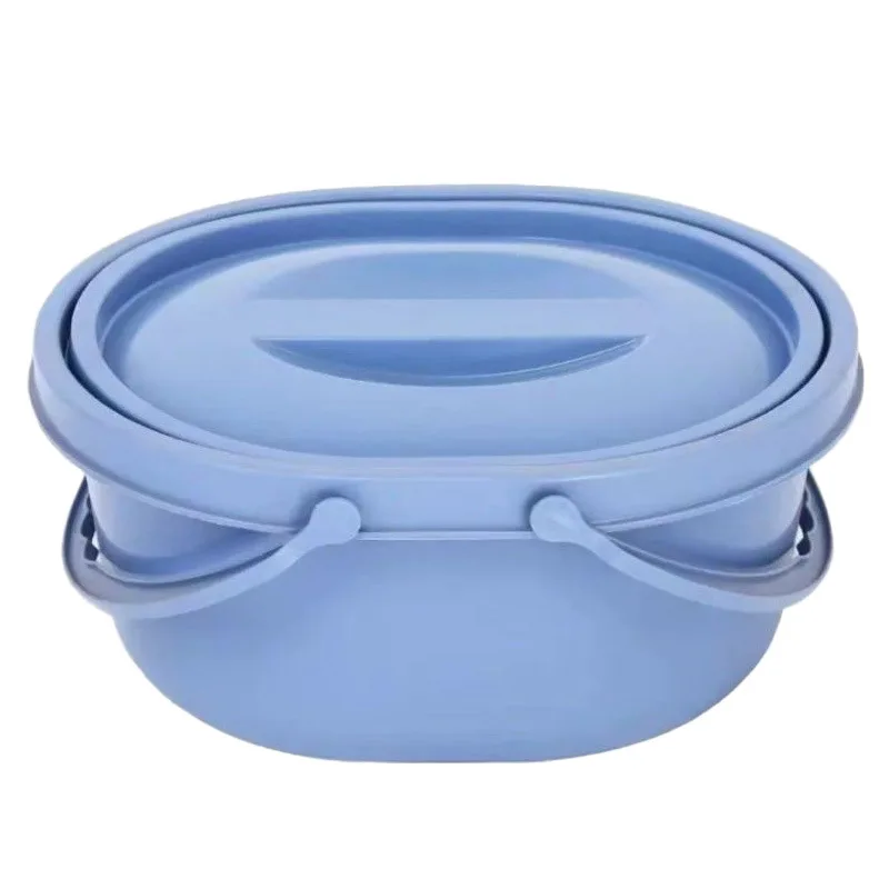 PP Commode Bucket Insert Enlarged Thickened Round Built in Lid Elderly Toilet Seat Replacement Commode Chair Accessory