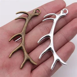 WYSIWYG 2pcs 67x34mm Deer Antlers Charm Pendants For Jewelry Making Antlers Pendants Charm Christmas Antlers