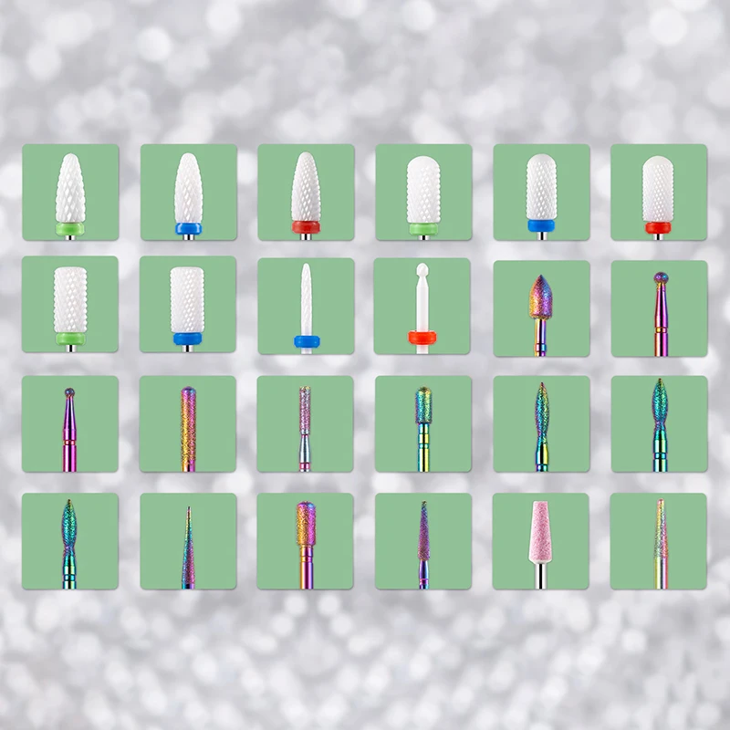 10 pezzi frese in ceramica al tungsteno per manicure accessori per trapano per unghie in carburo punte strumenti per attrezzature per nail art per taglio di fresatura a macchina