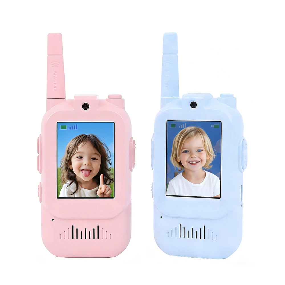 Kid's Video Walkie Talkie with Audio Message Sending and Photo Taking Long Range 2 Way Radio for Camping Christmas Gifts