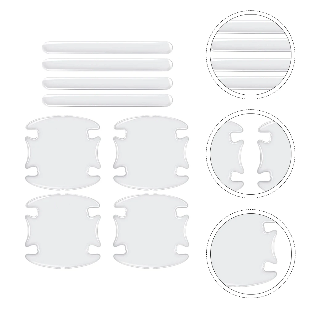 

1 set Car Door Handle Sticker Anti-Scratch Protective Film Durable Pvc Self-Adhesive Protector For Auto Handle Decoration