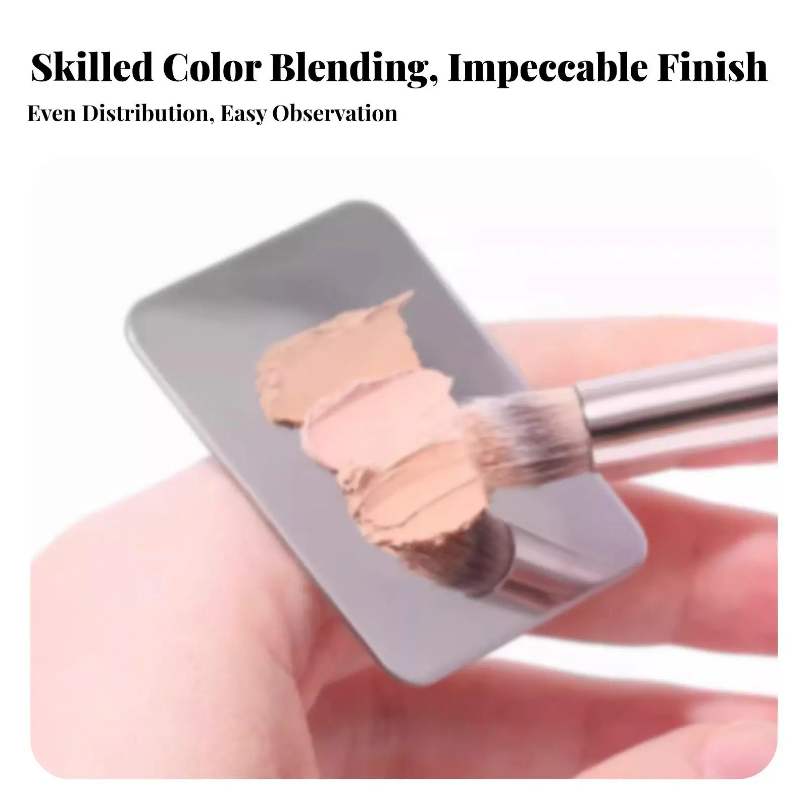 Hand-Held Foundation Palette Easy to Clean Handheld Cosmetic Palette polished Surface Makeup Tool for aesthetic aficionados,