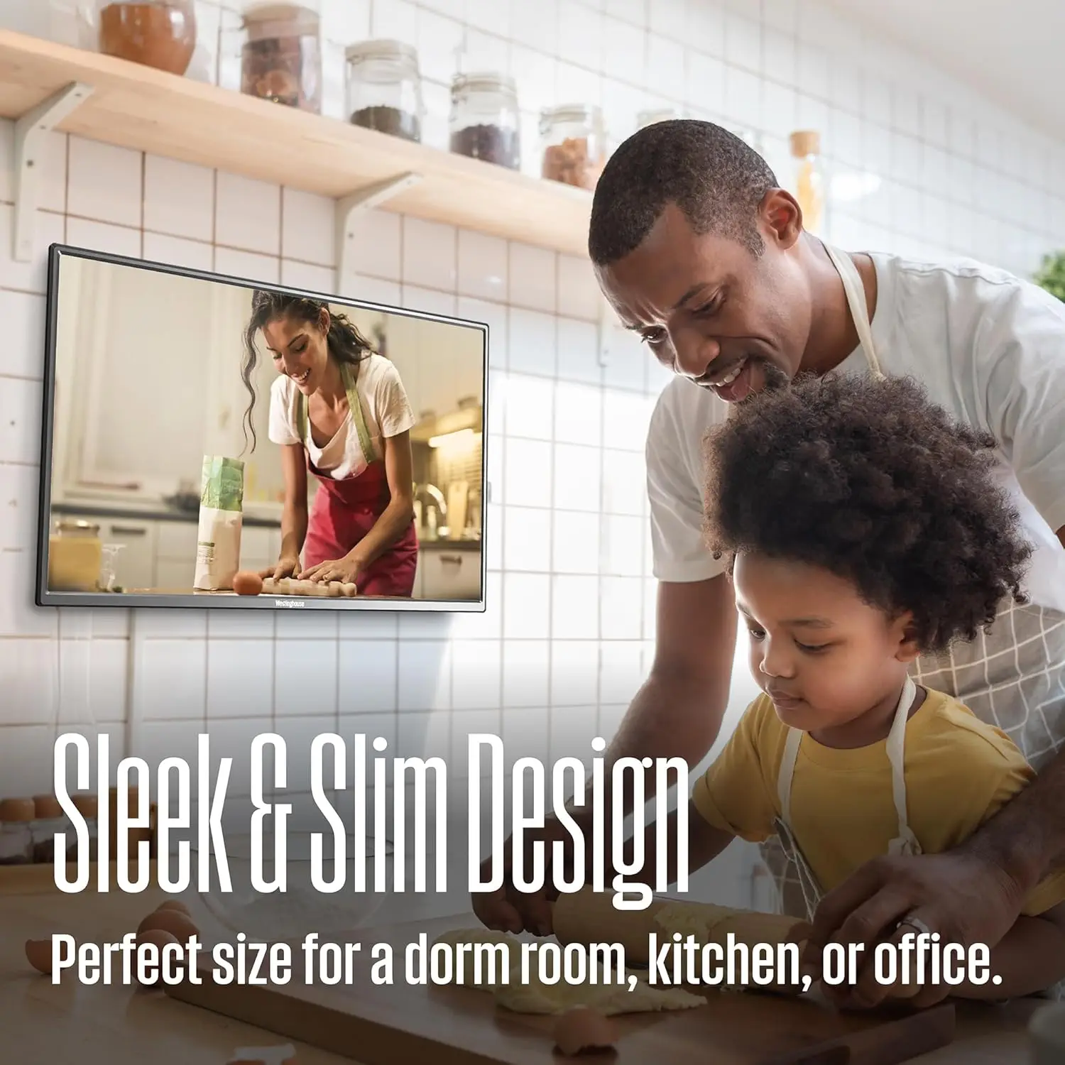 32 Inch TV, 720p HD LED Small Flat Screen TV with HDMI, USB, VGA, & V-Chip Parental Controls, Non-Smart TV or Monit