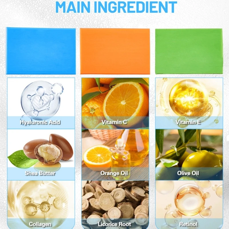 مجموعة صابون مهدئة مكونة من 3 قطع لبشرة الوجه والجسم المرطبة للنساء