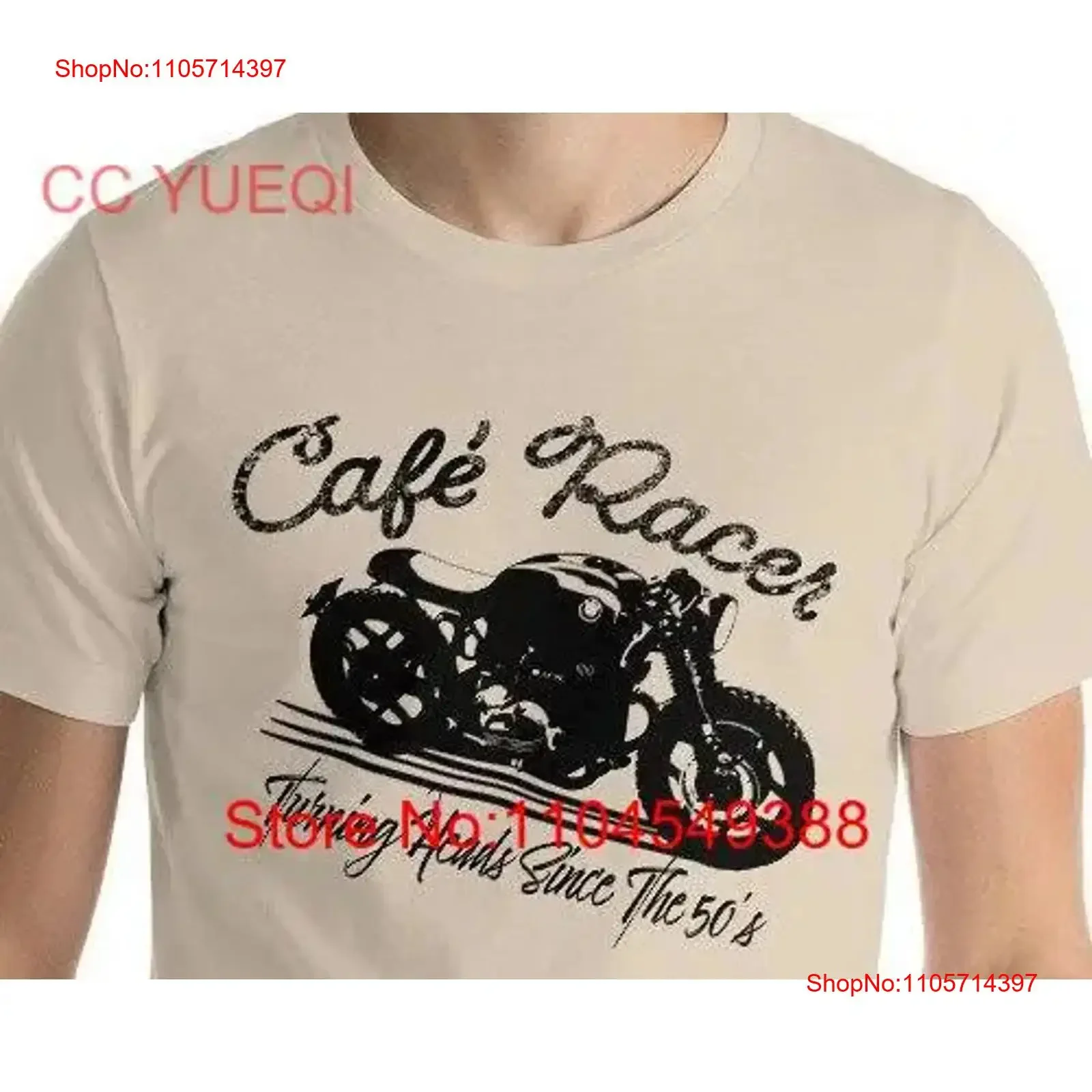 Cafe Racer T Shirt vintage Washed Comfortable Slightly designer clothes Soft Stylish Stretched Versatile Breathable fashion