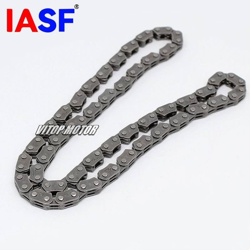 

Подходит для GY6 150cc 152QMI 157QMJ 50cc 70cc 90cc 100cc 110cc 125cc Китайские квадроциклы Go Karts Мотоцикл 90 звеньев Цепь привода ГРМ