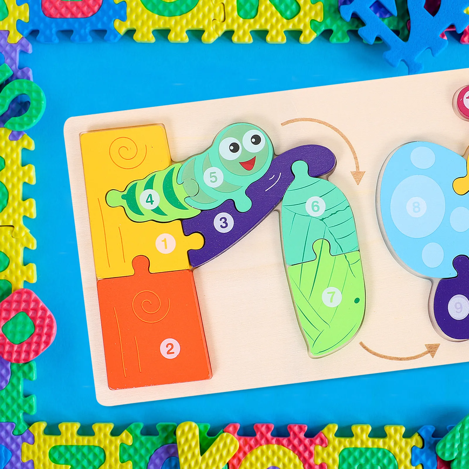 

1Set Animals Growth Puzzle Educational Early Learning Wooden Kindergarten Teaching Aid Birthday Gift Cognitive Development