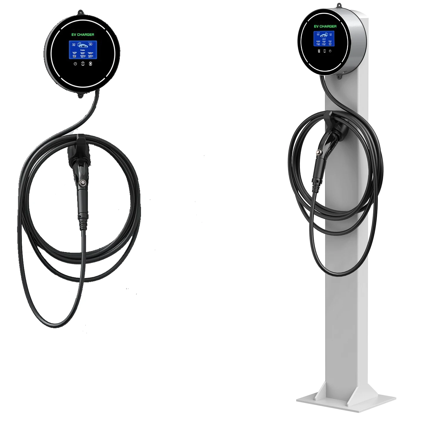 Electric Vehicles type 2 16amp 11 kW Charging Cable  WiFi and Bluetooth Connection OCPP Compatible Wallbox EV Charger station