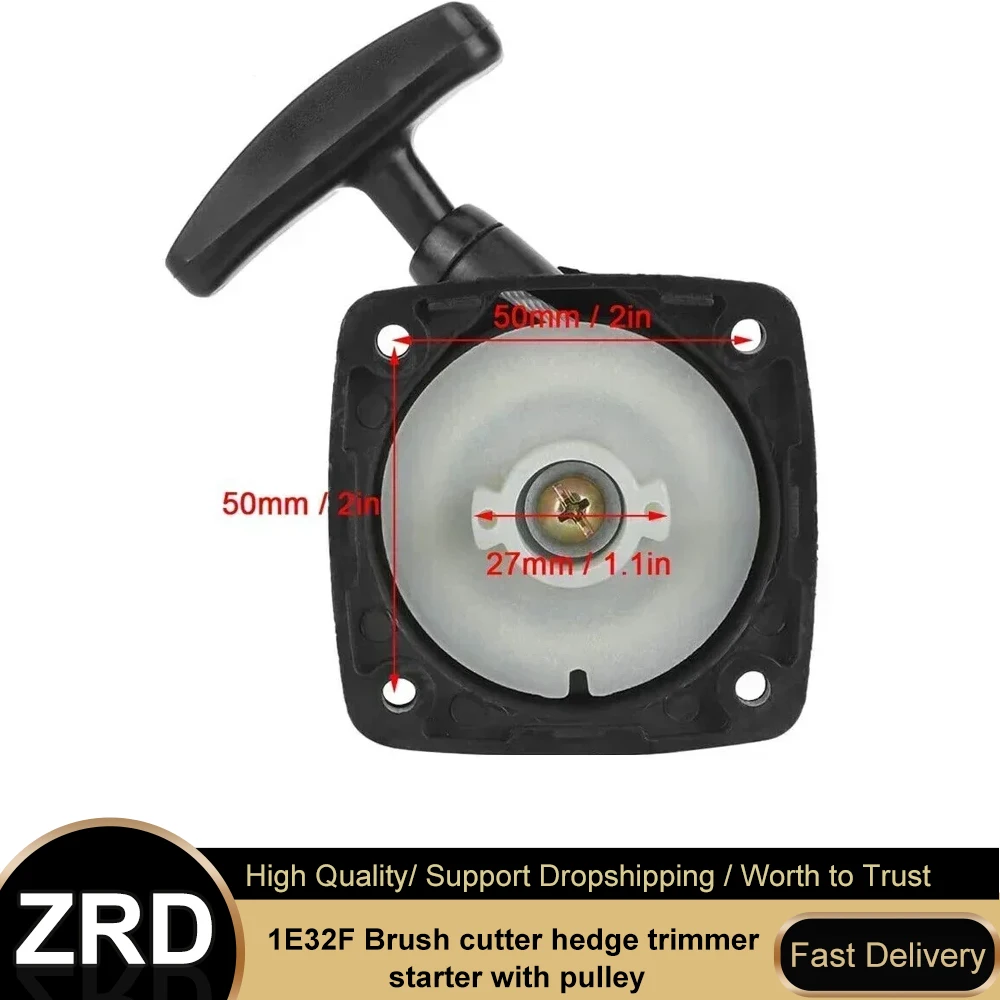 

Recoil Starter with Pulley for 1E32F Engine - Compatible with Brush Cutter and Hedge Trimmer