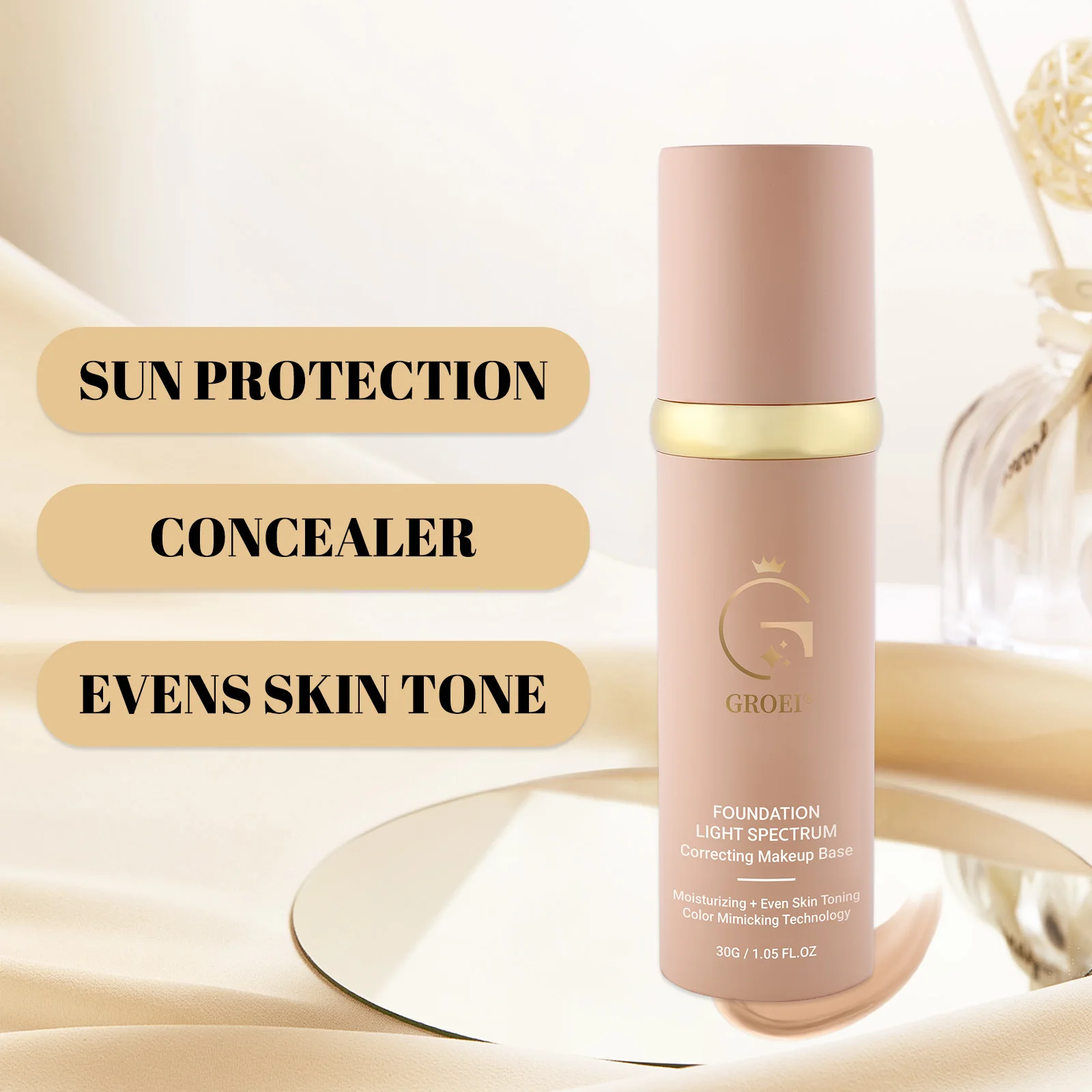 ファンデーション液体水和フルハイカバレッジコンシーラー UV プロテクター長持ち防水ファンデーションナチュラルフェイスメイク