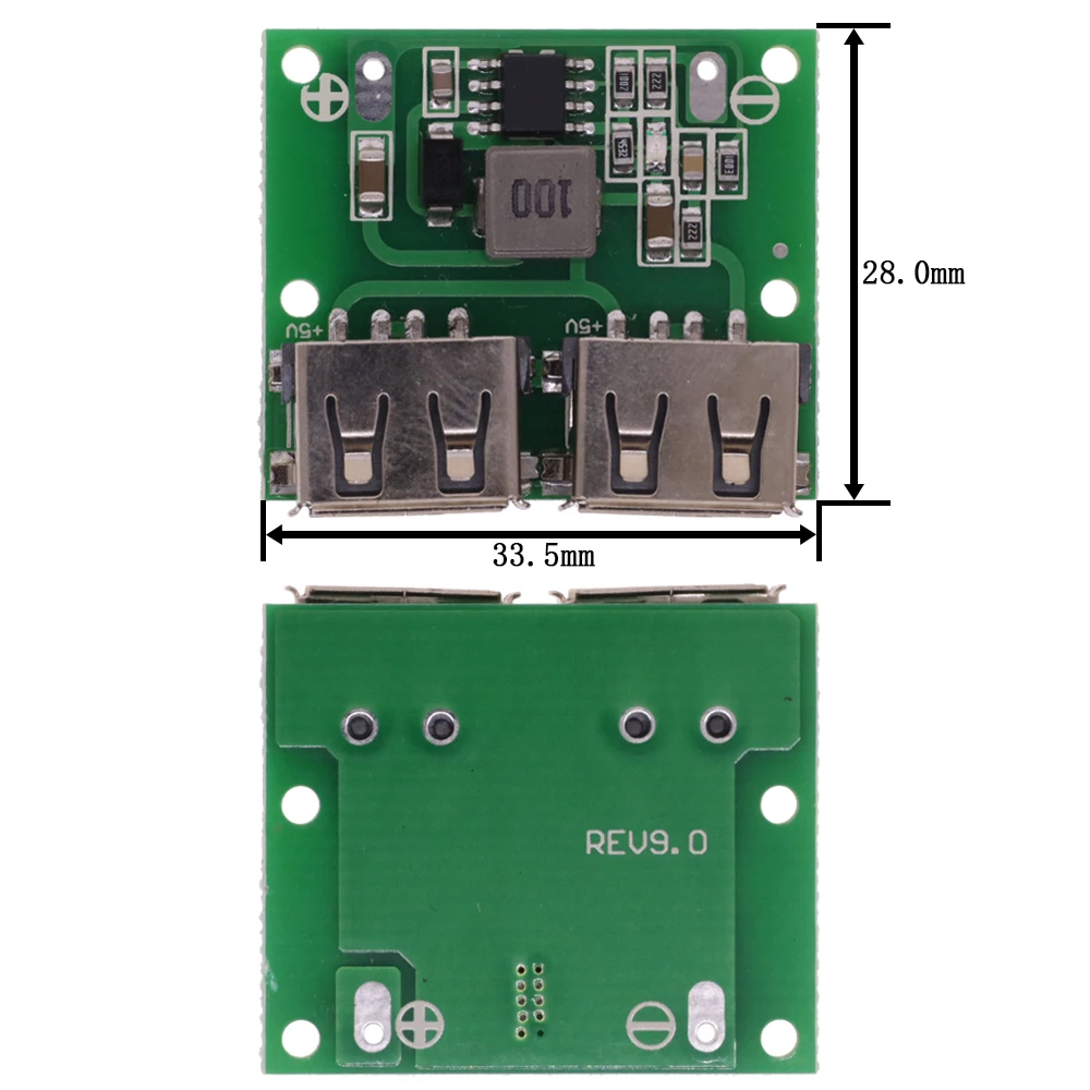 9V 12V 24V to 5V DC-DC Step Down Charger Power Module Dual USB Output Buck Voltage Board 3A Car Charge Charging Regulator 6-26V