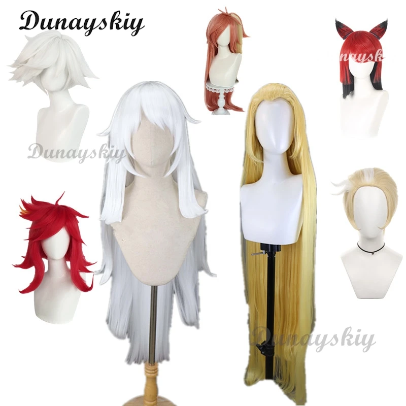 Hazbinin Cosplay Dust Angel Cosplay Angel Wig Niffty Angel Dust White Wig Women Men Halloween Cosplay Wig Charlie