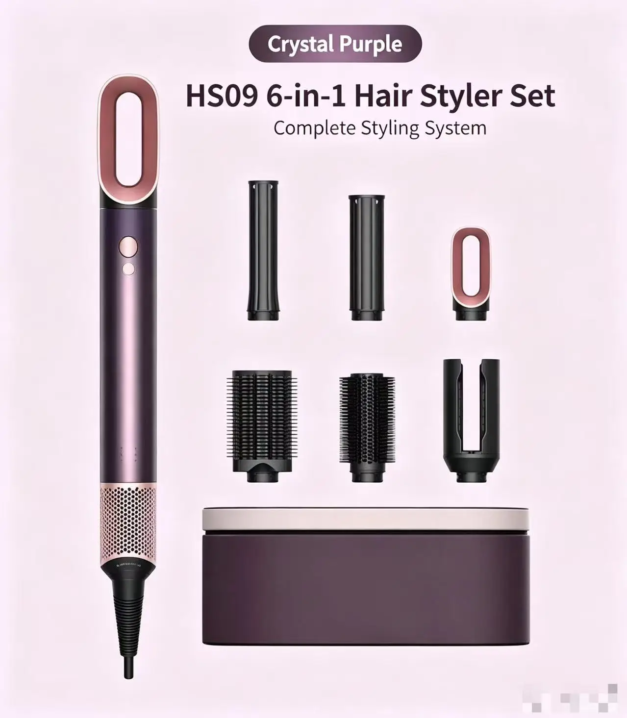 2026 HS09 Professional All-in-One Hair Styler Travel Dryer Hot Air Brush Straightener Curling Wand Multi hairdryer