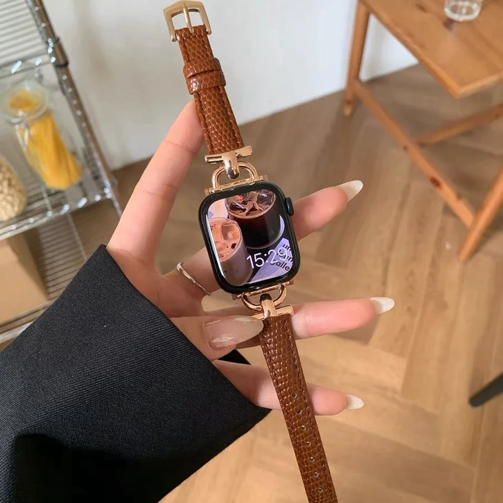 Кожаная петля для Apple Watch, женский ремешок серии Ultra 10/9/8/7/6/5/4/3/2/1 SE 38 мм 40 мм 41 мм 42 мм 44 мм 45 мм 46 мм 49 мм Ремешок