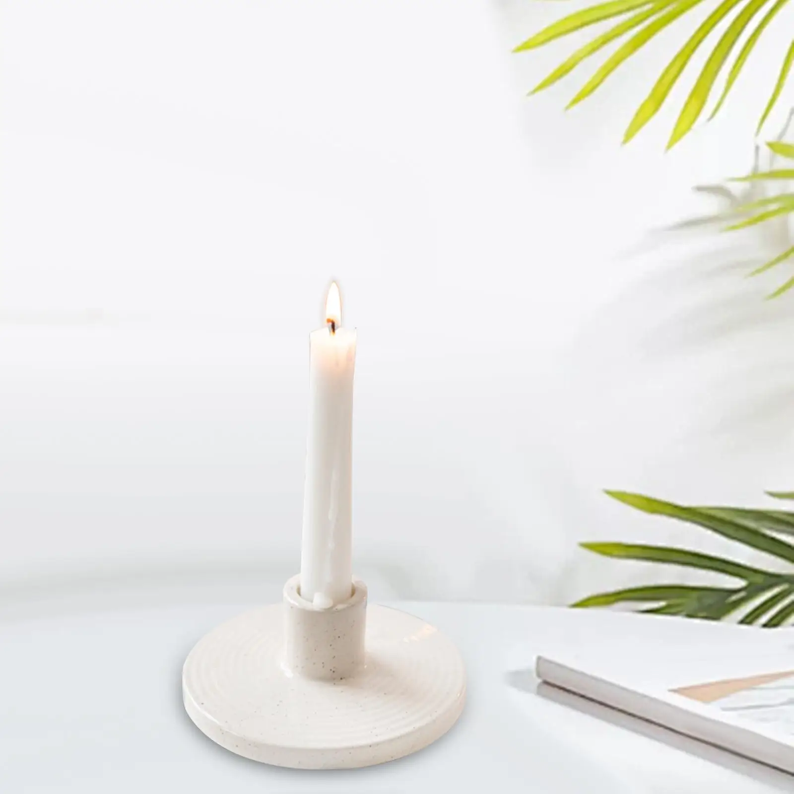 Elegant Ceramic Candlestick Holder Candle Plate Stand for Wedding Table Centerpiece Decorative Home Desk Ornament Gift