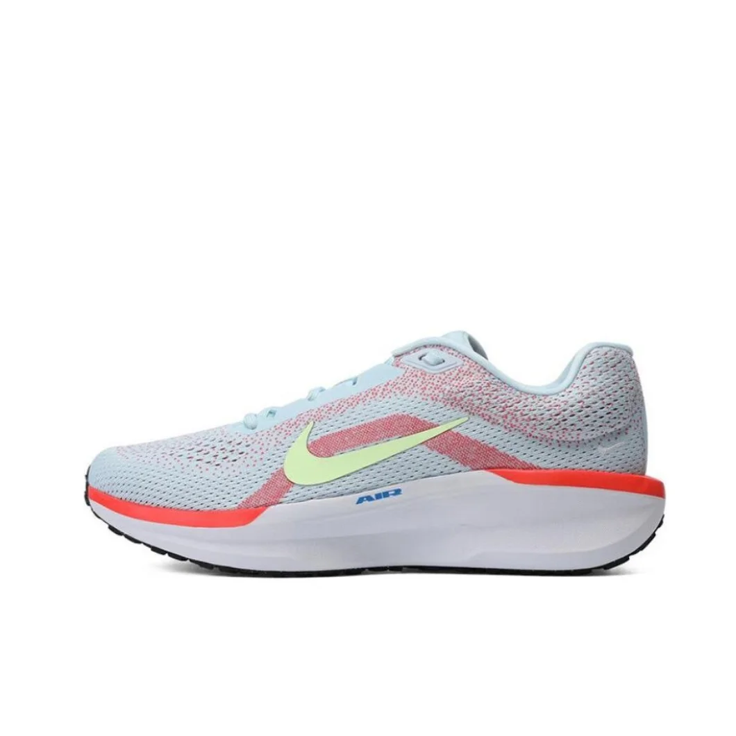 Nike Original ZOOM Winflo 11 รองเท้าวิ่งลําลองผู้ชายสีดําและสีขาวต่ําสีแดงและสีเหลือง