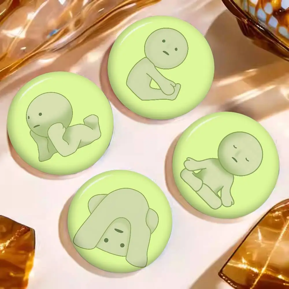 Green S-Smiski 58mm Handmade Brooch Cartoon Cosplay Badge on Backpack Jewelry Accessories Gifts