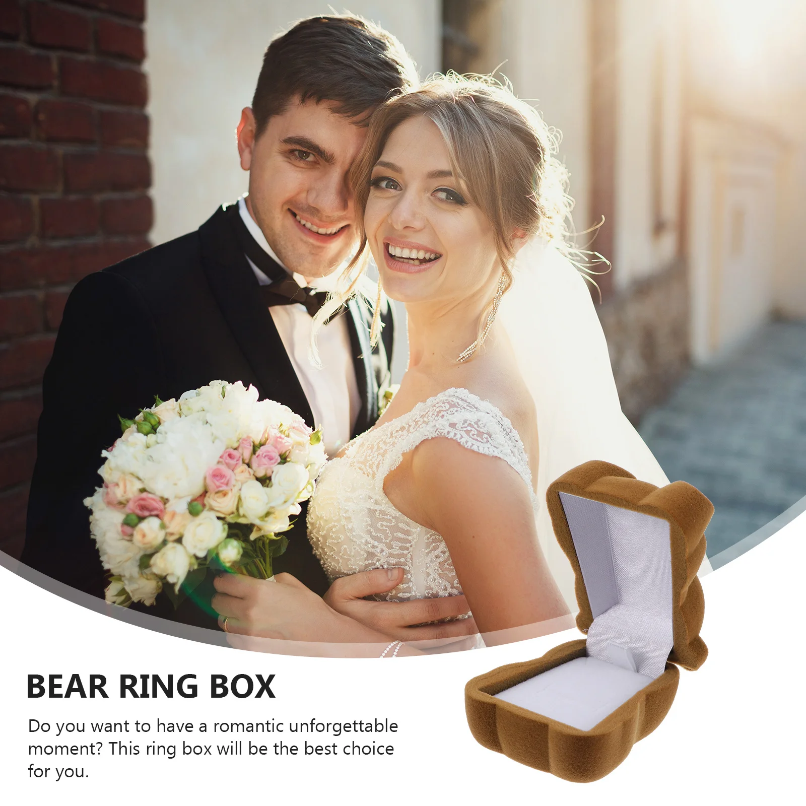 1 قطعة صندوق خاتم الدب مجوهرات إبداعية حقيبة للتخزين شكل الدب رومانسية المشاركة الزفاف اقتراح هدية عيد الحب