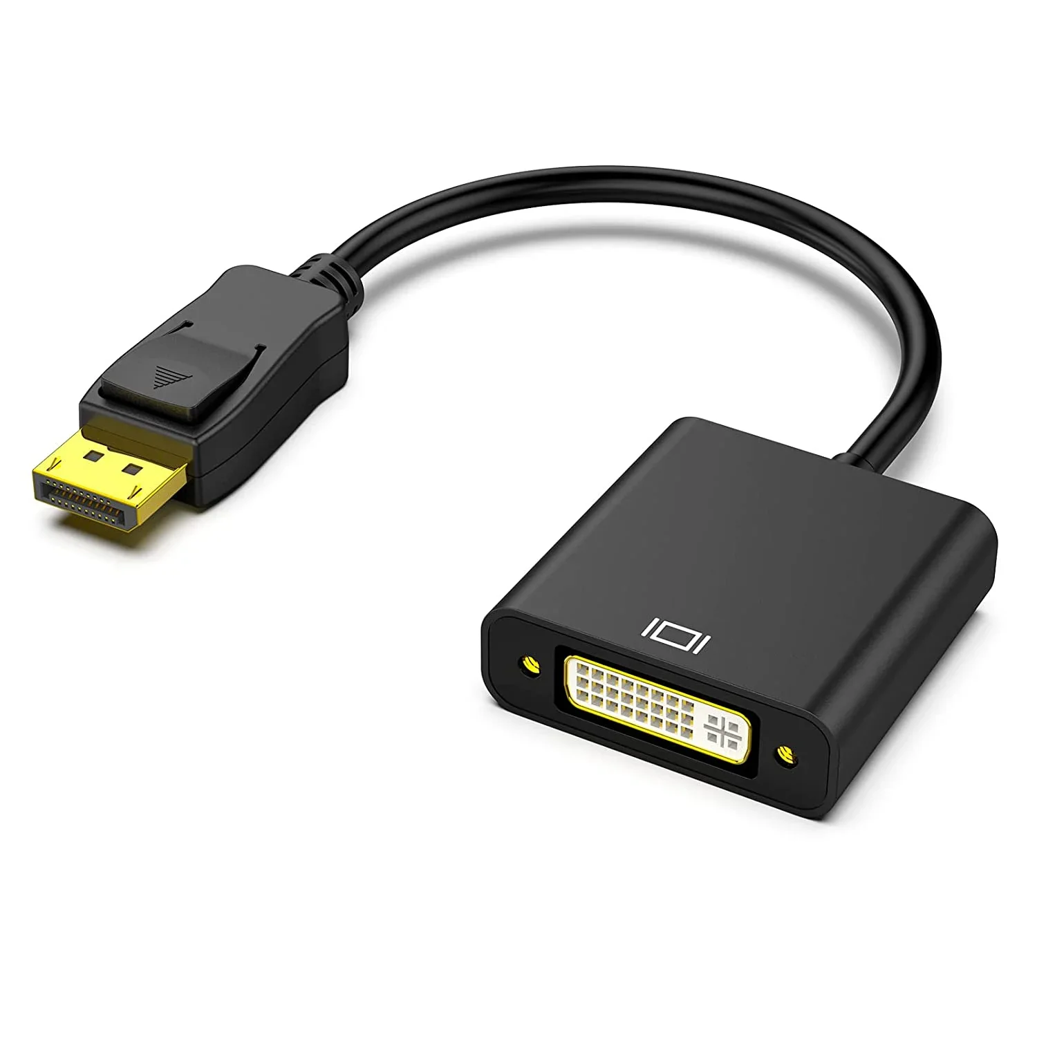 DisplayPortable 1.2 a DVI-D cabo adaptador de ligação única, 1080P, DP macho para conversor DVI fêmea para desktop, laptop, monitor, projetor