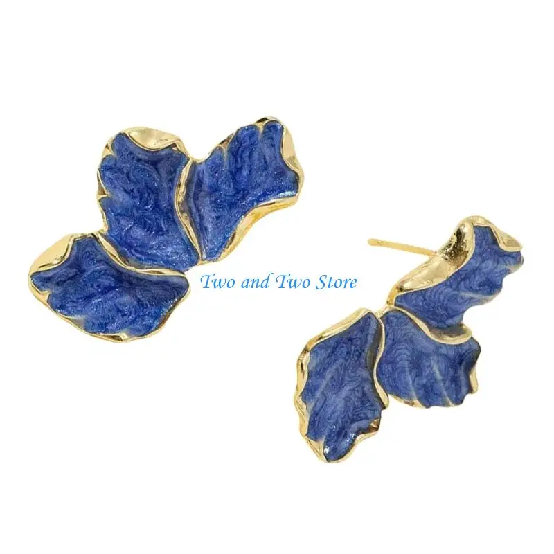 

HX6F Stylish Sturdy Alloy Earrings With Maple And Flower Designs Daily Use