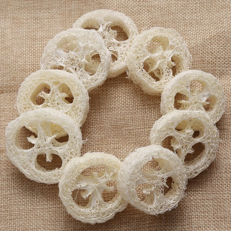 4-6Cm Wide 40Pcs/Lot Natural Loofah Slice Diy Customize Soap Tools,Cleaner,Sponge Scrubber,Facial Soap Holder