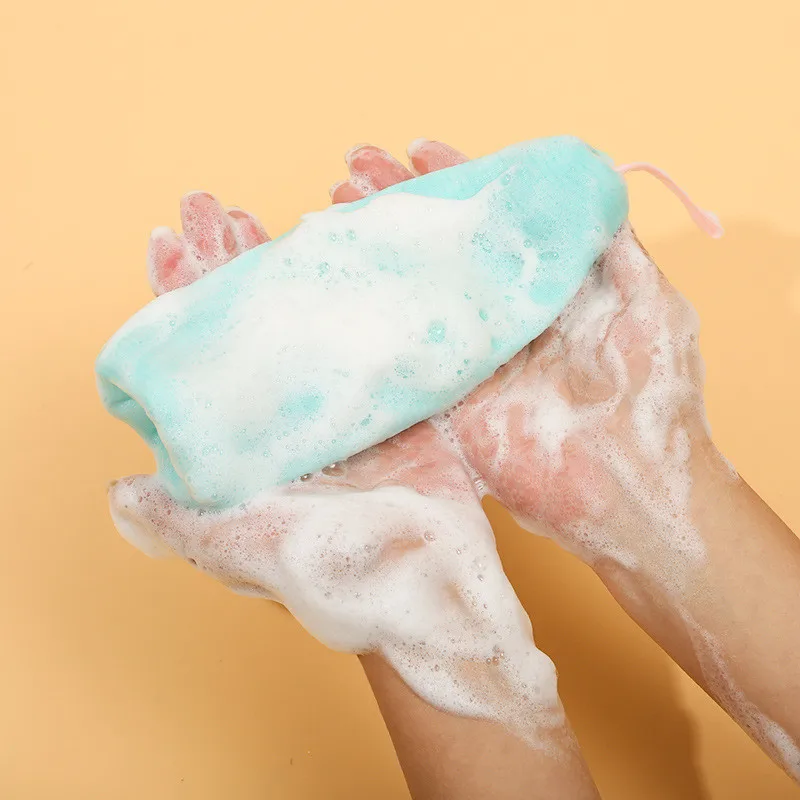 المحمولة نظيفة رغوة شبكة حقيبة الصابون رغوة شبكات للاستحمام غسل تنظيف فقاعة الرباط حقيبة اكسسوارات الحمام