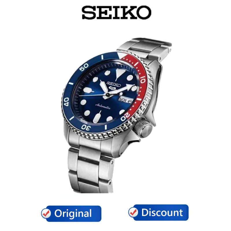 Seiko Original Men\'s Watch Luxury Stainless Steel Automatic SRPD53K1 Waterproof Sports Calendar Green Water Ghost Wristwatches